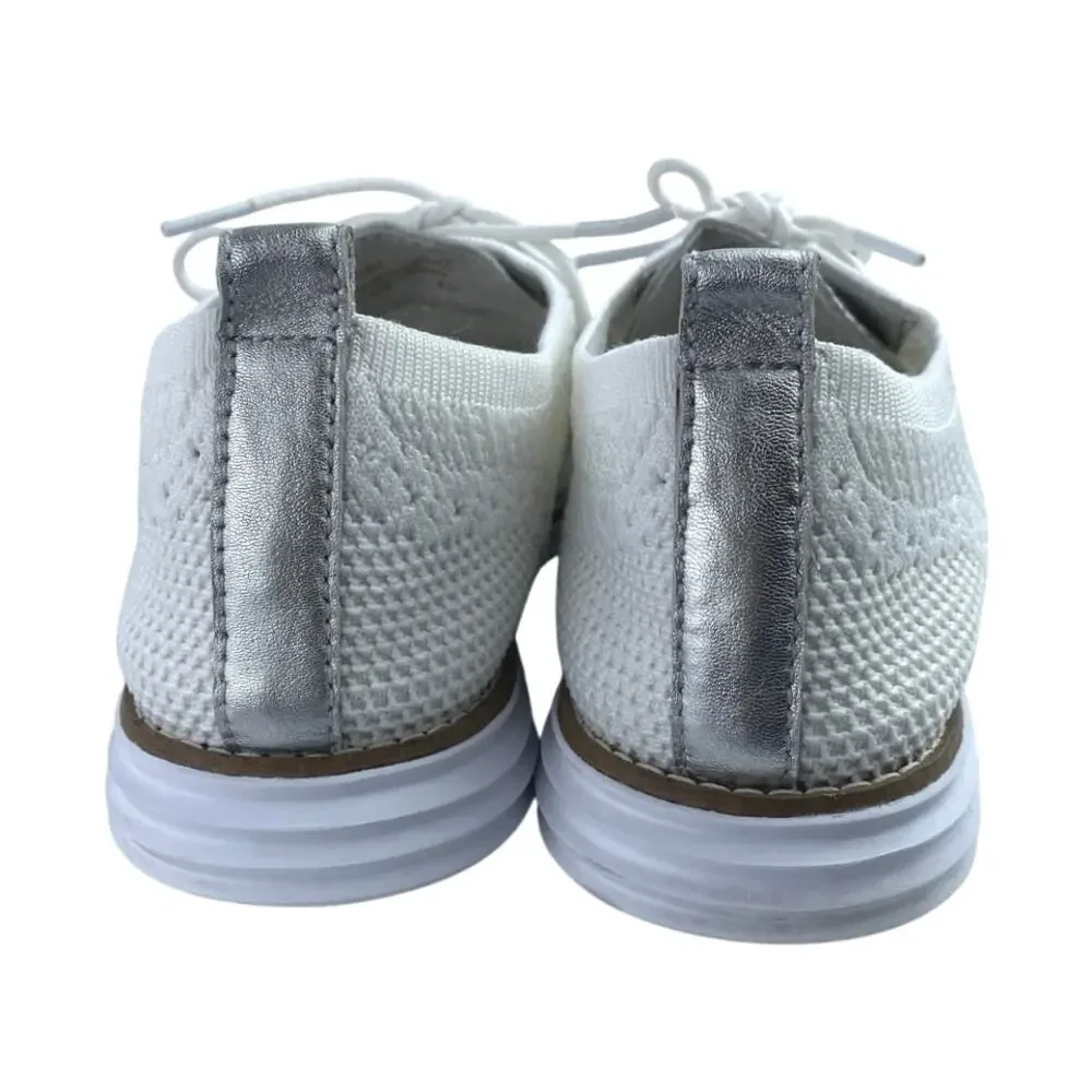 Cole Haan Original Grand Wingtip Silver Metallic Lace Up Oxford Shoes Size 7B